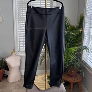 Cabi Style # 4701 Black Tomboy Faux Leather Leggings Sz L